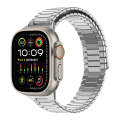 For Apple Watch Ultra 2 49mm Bamboo Magnetic Stainless Steel Metal Watch Strap(Silver)