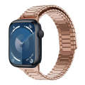 For Apple Watch Series 9 41mm Bamboo Magnetic Stainless Steel Metal Watch Strap(Rose Gold)