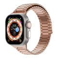 For Apple Watch Ultra 49mm  Bamboo Magnetic Stainless Steel Metal Watch Strap(Rose Gold)