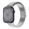 For Apple Watch Series 8 41mm Bamboo Magnetic Stainless Steel Metal Watch Strap(Silver)