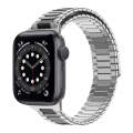 For Apple Watch Series 6 44mm Bamboo Magnetic Stainless Steel Metal Watch Strap(Silver Black)