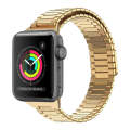For Apple Watch Series 3 38mm Bamboo Magnetic Stainless Steel Metal Watch Strap(Gold)