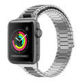 For Apple Watch Series 3 42mm Bamboo Magnetic Stainless Steel Metal Watch Strap(Silver Black)