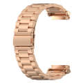 For Amazfit Active Edge A2212 Three Beads Stainless Steel Watch Band(Rose Gold)