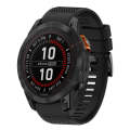 For Garmin Fenix 7X Pro 51mm 26mm Quick Release Silicone Watch Band(Black)