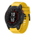 For Garmin Fenix 7X Pro 51mm 26mm Quick Release Silicone Watch Band(Yellow)