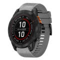 For Garmin Fenix 7X Pro 51mm 26mm Quick Release Silicone Watch Band(Grey)