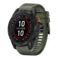 For Garmin Fenix 7X Pro 51mm 26mm Quick Release Silicone Watch Band(Army Green)