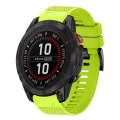 For Garmin Fenix 7X Pro 51mm 26mm Quick Release Silicone Watch Band(Lime Green)