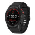 For Garmin Fenix 7X 26mm Quick Release Silicone Watch Band(Black)