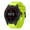 For Garmin Fenix 7X 26mm Quick Release Silicone Watch Band(Lime Green)