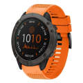 For Garmin Fenix 6X Pro 26mm Quick Release Silicone Watch Band(Orange)