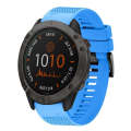 For Garmin Fenix 6X Pro 26mm Quick Release Silicone Watch Band(Sky Blue)