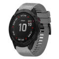 For Garmin Fenix 6X Sapphire 26mm Quick Release Silicone Watch Band(Grey)