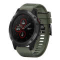 For Garmin Fenix 5X Plus 26mm Quick Release Silicone Watch Band(Army Green)