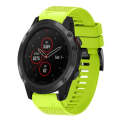 For Garmin Fenix 5X Plus 26mm Quick Release Silicone Watch Band(Lime Green)