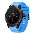 For Garmin Fenix 5X Plus 26mm Quick Release Silicone Watch Band(Sky Blue)