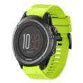 For Garmin Fenix 3 26mm Quick Release Silicone Watch Band(Lime Green)