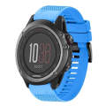 For Garmin Fenix 3 26mm Quick Release Silicone Watch Band(Sky Blue)