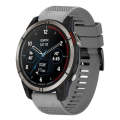 For Garmin Quatix 7 22mm Quick Release Silicone Watch Band(Grey)