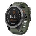 For Garmin Fenix 7 22mm Quick Release Silicone Watch Band(Army Green)