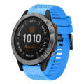 For Garmin Fenix 7 22mm Quick Release Silicone Watch Band(Sky Blue)
