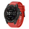 For Garmin Fenix 7 Sapphire Solar 22mm Quick Release Silicone Watch Band(Red)