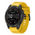 For Garmin Fenix 7 Sapphire Solar 22mm Quick Release Silicone Watch Band(Yellow)