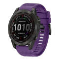 For Garmin Fenix 7 Sapphire Solar 22mm Quick Release Silicone Watch Band(Purple)