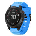 For Garmin Fenix 6 Sapphire 22mm Quick Release Silicone Watch Band(Sky Blue)
