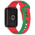For Redmi Watch 4 Stitching Dual Color Silicone Watch Band(Red Green)