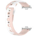 For Redmi Watch 4 Stitching Dual Color Silicone Watch Band(Pink White)