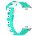 For Redmi Watch 4 Stitching Dual Color Silicone Watch Band(Green White)