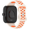 For Redmi Watch 4 Dual Color Perforated Silicone Watch Band(Starlight Orange)