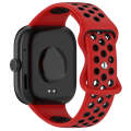 For Redmi Watch 4 Dual Color Perforated Silicone Watch Band(Red Black)