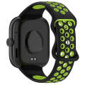 For Redmi Watch 4 Dual Color Perforated Silicone Watch Band(Black Green)
