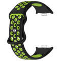 For Redmi Watch 4 Dual Color Perforated Silicone Watch Band(Black Green)