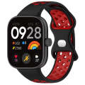 For Redmi Watch 4 Dual Color Perforated Silicone Watch Band(Black Red)