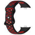 For Redmi Watch 4 Dual Color Perforated Silicone Watch Band(Black Red)