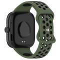 For Redmi Watch 4 Dual Color Perforated Silicone Watch Band(Olive Green Black)