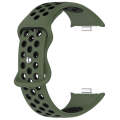 For Redmi Watch 4 Dual Color Perforated Silicone Watch Band(Olive Green Black)