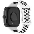 For Redmi Watch 4 Dual Color Perforated Silicone Watch Band(White Blak)