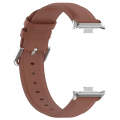 For Redmi Watch 4 Round Tail Top Layer Leather Watch Band(Brown)