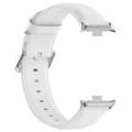 For Redmi Watch 4 Round Tail Top Layer Leather Watch Band(White)