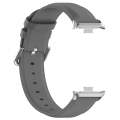 For Xiaomi Mi Band 8 Pro Round Tail Top Layer Leather Watch Band(Gray)