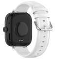 For Xiaomi Mi Band 8 Pro Round Tail Top Layer Leather Watch Band(White)