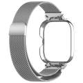 For Redmi Watch 4 Milan Magnetic Steel Mesh Watch Band + Watch Metal Frame(Silver)