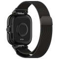 For Redmi Watch 4 Milan Magnetic Steel Mesh Watch Band + Watch Metal Frame(Black)