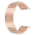 For Apple Watch SE 2023 44mm Stainless Steel H-Shaped Fold Buckle Watch Band(Rose Gold)
