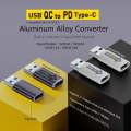 USB-A  Male QC3.1 to Type-C Female PD 10Gbps Converter Adapter, Model:Grey without Indicator Light